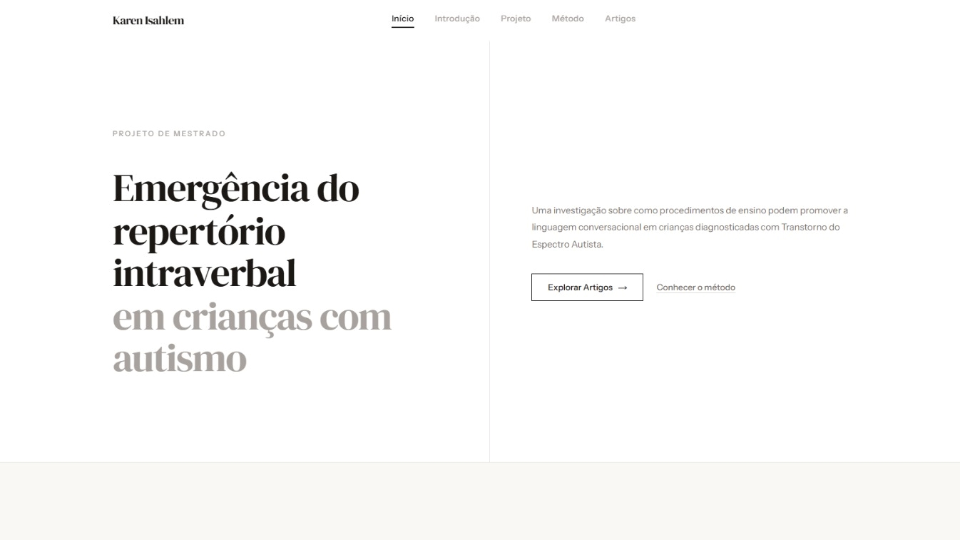 SITE PARA APRESENTAÇÃO ACADÊMICA & MESTRADO